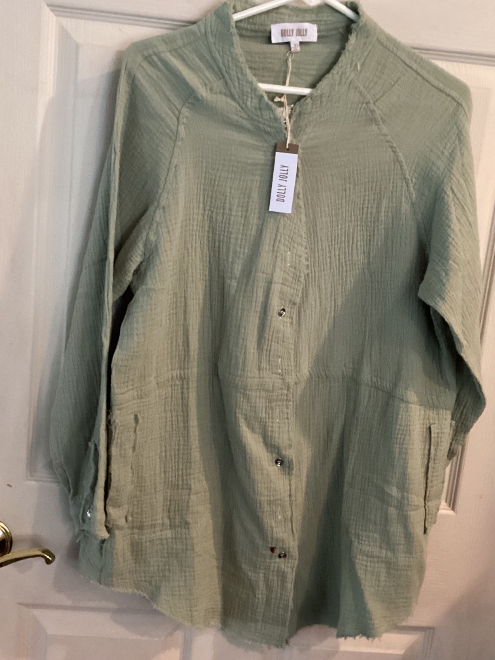 NWT DOLLY JOLLY BUTTON UP COTTON GAUZE SHIRT
